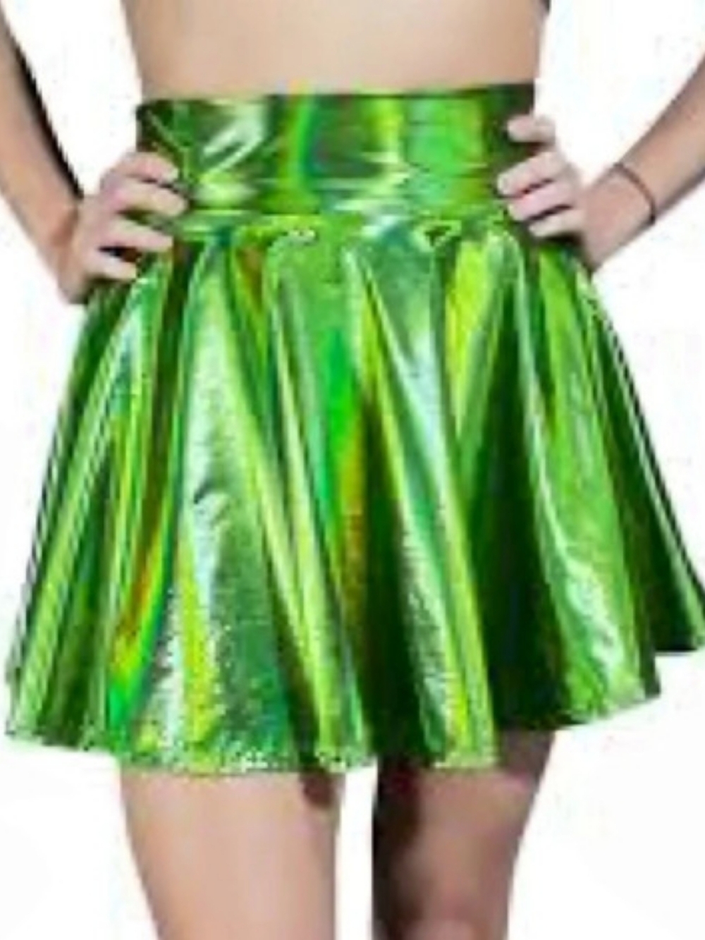 Metallic Green Mini Skirt Like New